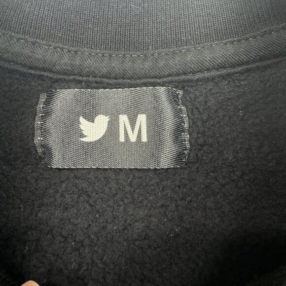 Twitter Sweatshirt Hello Literally Everyone Black Crewneck Size M Black - Picture 4 of 8
